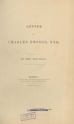 Letter to Charles Empson, Esq.