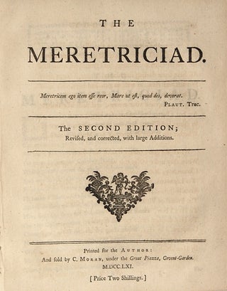 Book ID: 22171 The Meretriciad. EDWARD THOMPSON
