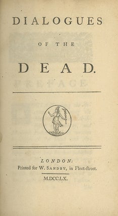 Book ID: 23011 Dialogues of the Dead. GEORGE LYTTELTON, LORD