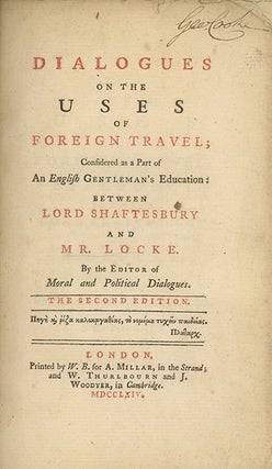 Book ID: 23926 Dialogues on the Uses of Foreign Travel; Considered as a Part of...