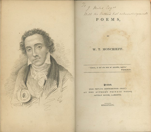 Book ID: 25070 Poems. WILLIAM THOMAS MONCRIEFF.