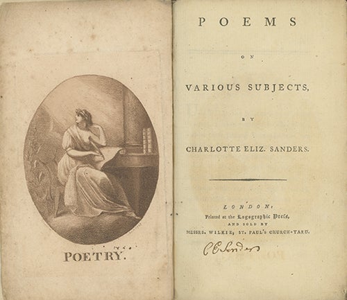Book ID: 26324 Poems on Various Subjects. CHARLOTTE ELIZABETH SANDERS.