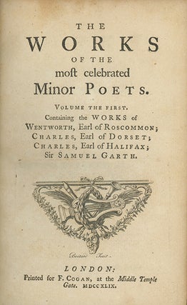 Book ID: 27309 The Works of the Most Celebrated Minor Poets . . . Never Before...