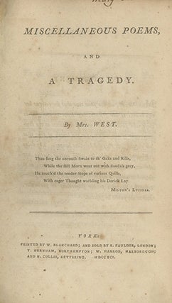 Book ID: 27398 Miscellaneous Poems, and A Tragedy. JANE WEST