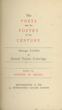 Book ID: 27632 The Poets and the Poetry of the Century. ALFRED H. MILES, COMPILER