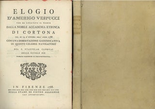 Book ID: 27863 Elogio d'Amerigo Vespucci che ha Riportato il Premio Dalla Nobile...