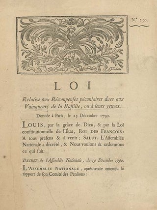 Book ID: 27963 Loi Relative aux Récompenses Pécuniaires dues aux Vainqueurs de...