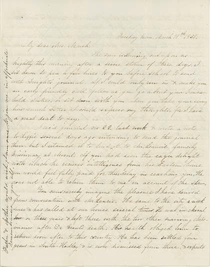 Book ID: 28113 Original holograph letter signed and dated New York, Tuesday morning, March 19, 1851. JULIA WHITE PECK.