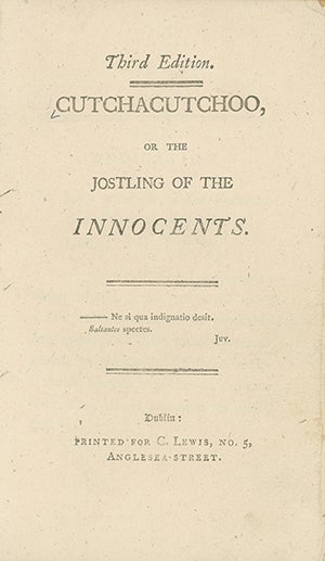 Book ID: 28347 Cutchacutchoo, or The Jostling of the Innocents. SYDNEY OWENSON MORGAN, LADY.