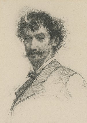 Book ID: 28507 Lithographed portrait of James McNeill Whistler, after a chalk...