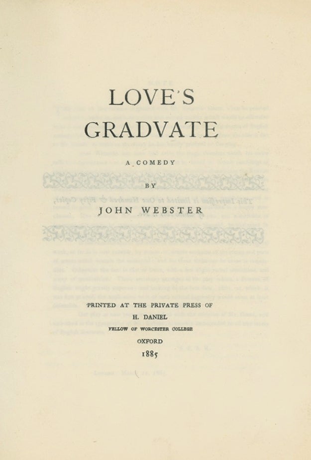 Book ID: 28792 Love's Graduate: A Comedy. ENGLISH PLAYS, THEATER.