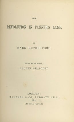 Book ID: 28827 The Revolution in Tanner's Lane. By Mark Rutherford [pseud]....