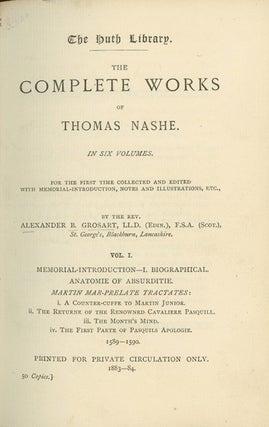 Book ID: 28849 The Complete Works of . . . For the First Time Collected and...