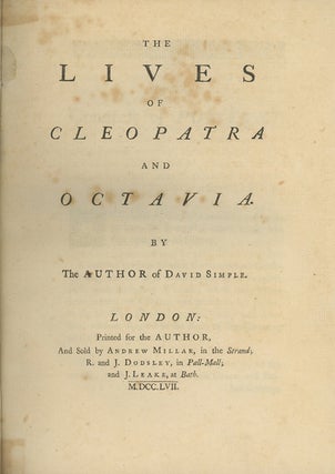 Book ID: 28878 The Lives of Cleopatra and Octavia. By the Author of David...