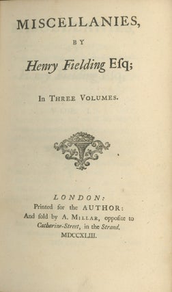 Book ID: 28895 Miscellanies, By Henry Fielding, Esq. HENRY FIELDING