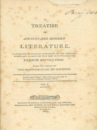 Book ID: 28927 A Treatise on Ancient and Modern Literature. Illustrated by...