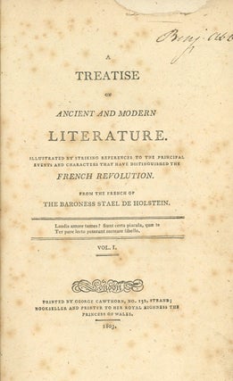 Book ID: 28927 A Treatise on Ancient and Modern Literature. Illustrated by...