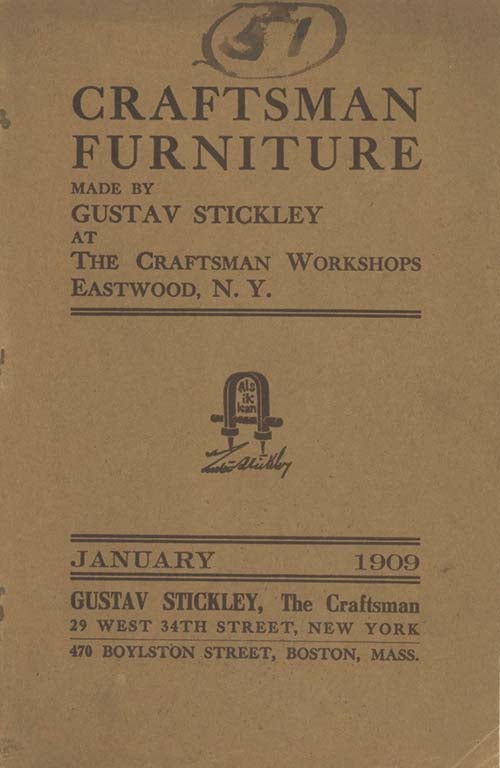Book ID: 28939 Catalogue of Craftsman Furniture Made by Gustav Stickley at The Craftsman Workshops . . AMERICAN ARTS, CRAFTS.