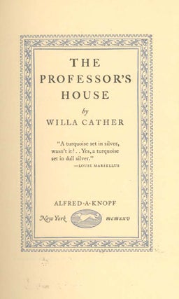 Book ID: 28940 The Professor’s House. WILLA CATHER