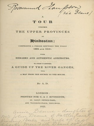 Book ID: 29054 A Tour Through the Upper Provinces of Hindostan; Comprising a...