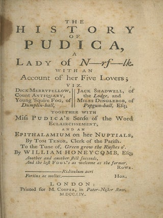 Book ID: 29125 The History of Pudica, a Lady of N-rf-lk. With an Account of her...