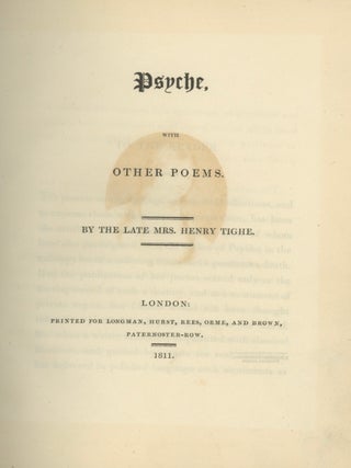 Psyche, with Other Poems. By the Late Mrs. Henry Tighe.