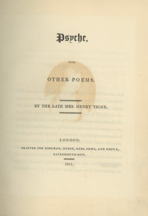 Psyche, with Other Poems. By the Late Mrs. Henry Tighe.